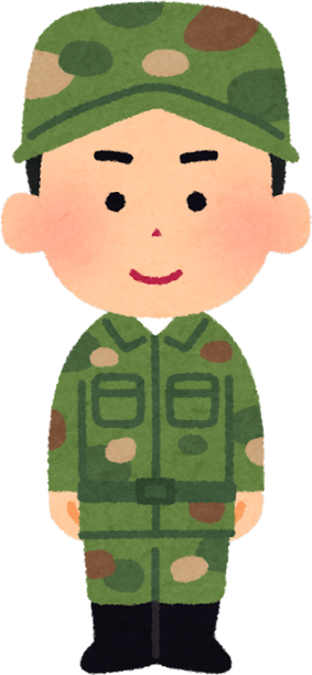 Illustration of a Smiling Boy in Military Camouflage Uniform